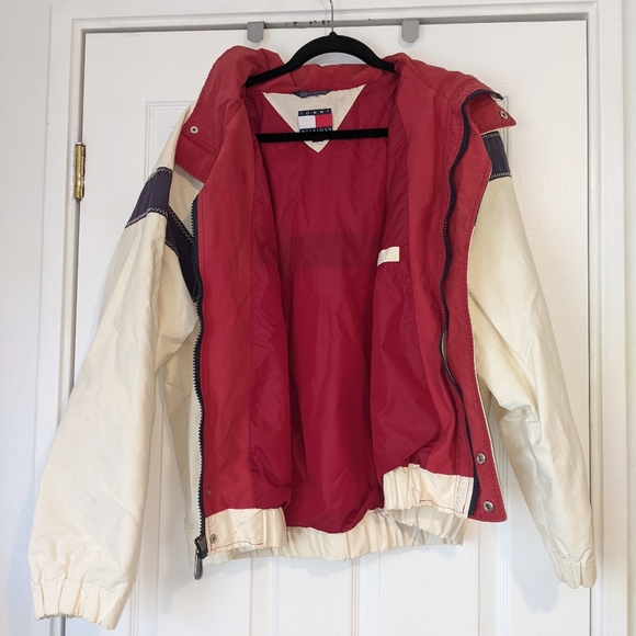 Vintage Tommy Hilfiger Jacket Puffy Men's Medium Red White Blue - Picture 3 of 14